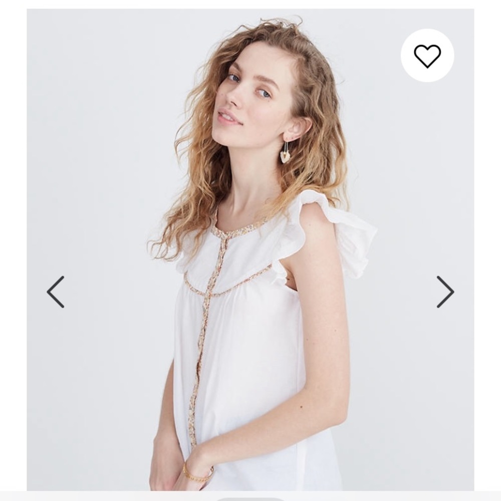 Madewell Woman’s Ruffle-Sleeve Bib Top - Picture 8 of 8